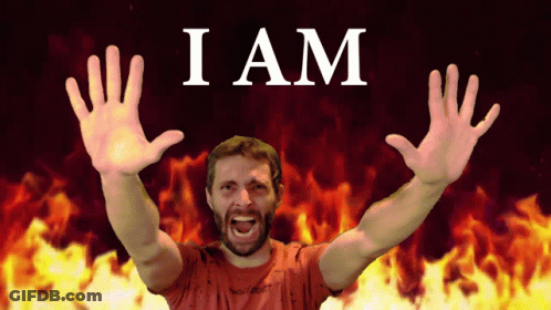 Man Screaming In Front Of Fire GIF