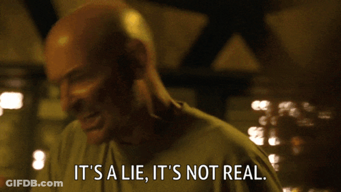 Man Screaming It's A Lie And Not Real GIF