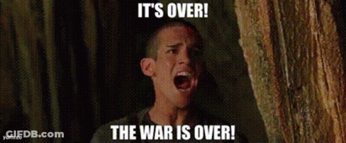 Man Screaming It's Over War Is Over GIF
