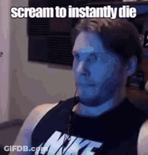 Man Screaming Wearing Headphones GIF