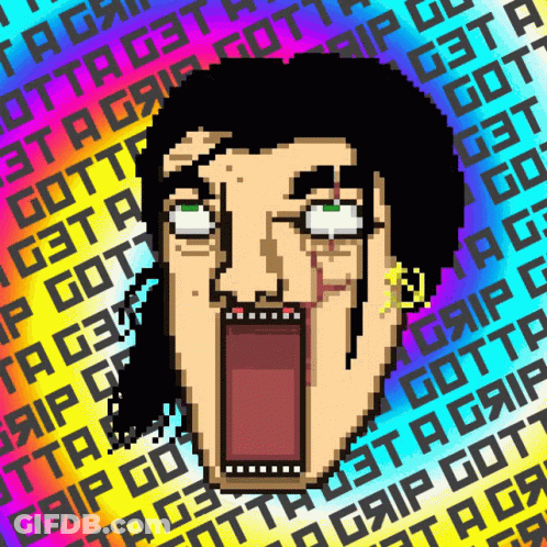 Man Screaming With Rainbow Background Saying Got A Grip On It GIF
