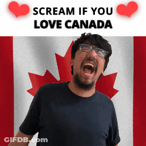 Man Screams Canadian Flag Scream If You Love Canada GIF