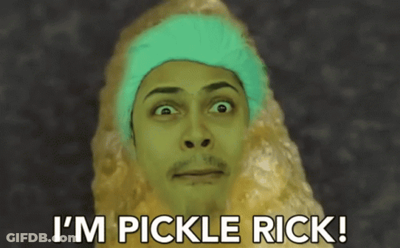 Man Screams I'm Pickle Rick GIF