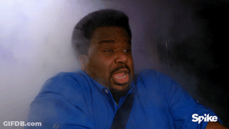 Man Screams Inside Car Because Of The Mist GIF