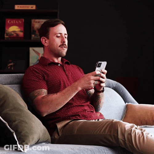 Man Sending Text Message Waiting For Reply GIF