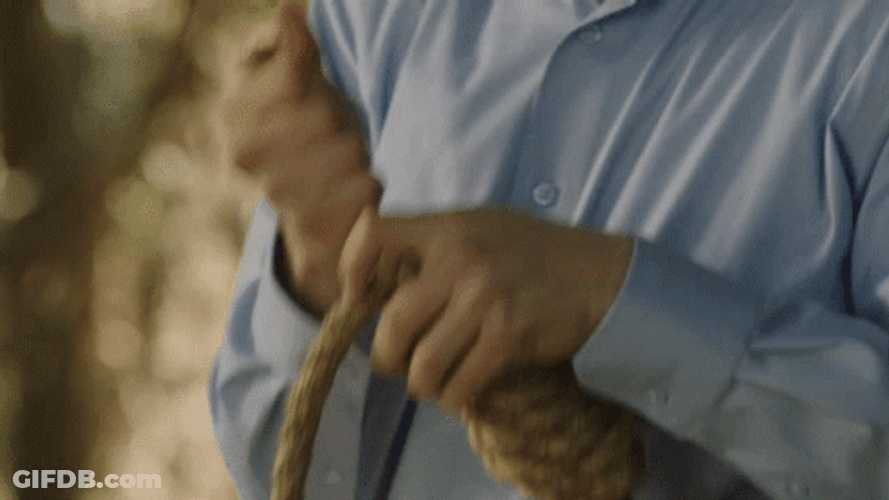 Man Seriously Preparing Noose GIF