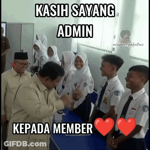 Man Shakes Hands With Students Kasih Sayang Admin GIF