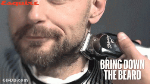 Man Shaving Beard With Razor GIF