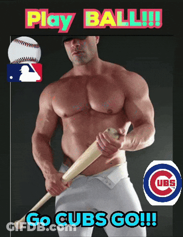 Man Shirtless Holding Baseball Bat GIF