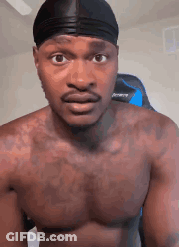Man Shirtless Wearing Black Headband GIF