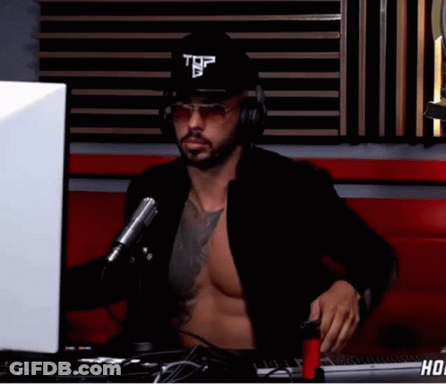 Man Shirtless Wearing Headphones And TSF Hat GIF