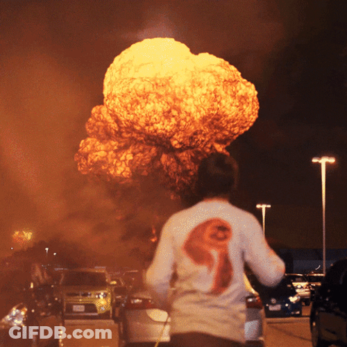 Man Shocked In Bomb Explosion GIF