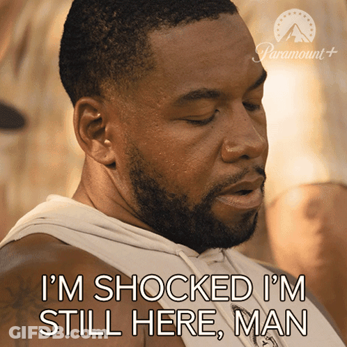 Man Shocked To Still Be Here GIF