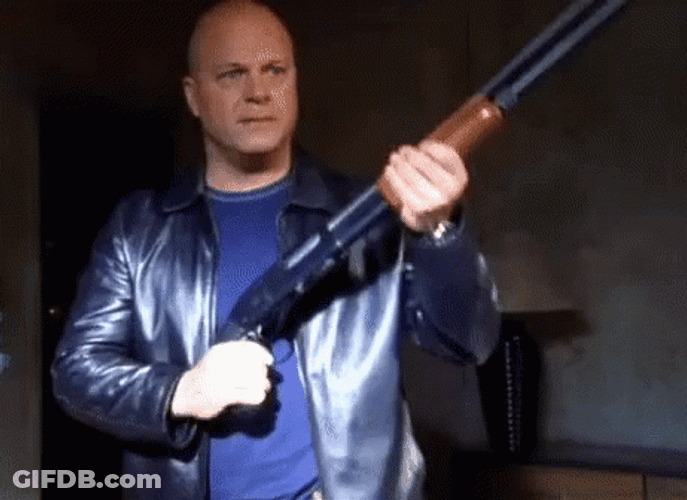 Man Shotgun Ready For Defense GIF
