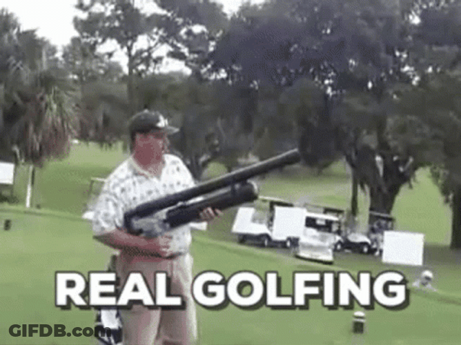 Man Shotgun Real Golfing GIF