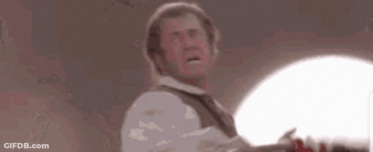 Man Shouts Rasing Flag The Patriot GIF