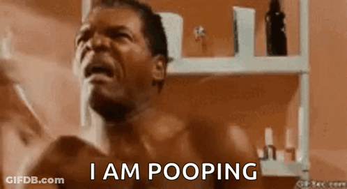 Man Showering Saying I Am Pooping GIF