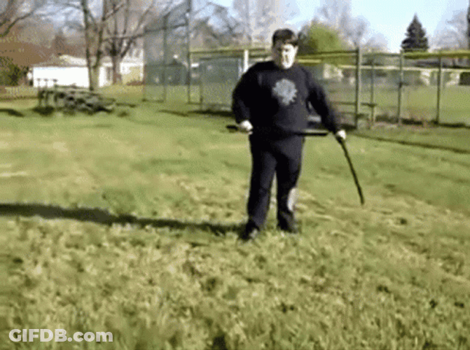 Man Showing Samurai Skills GIF