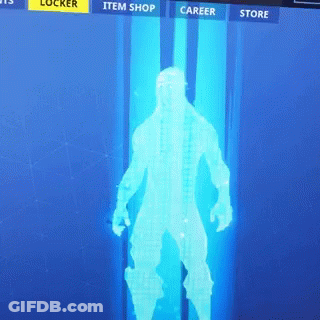 Man Silhouette On Screen With Locker Item Shop Career Store GIF