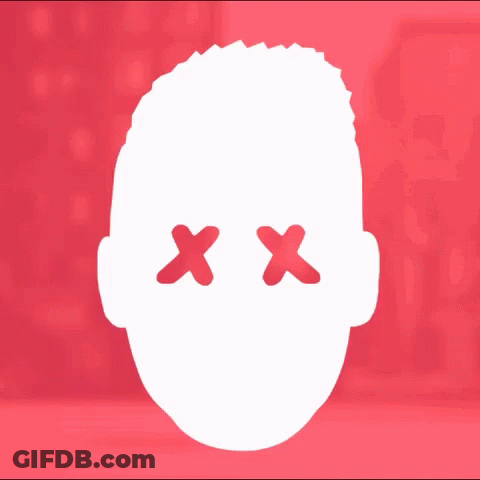 Man Silhouette With Two Red X Eyes GIF