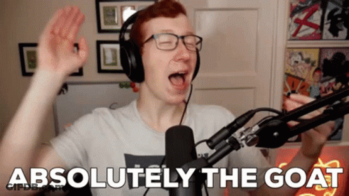 Man Singing Absolutely The Goat With Headphones GIF