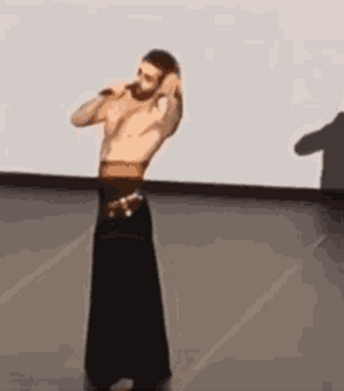 Man Singing And Doing Belly Dance GIF
