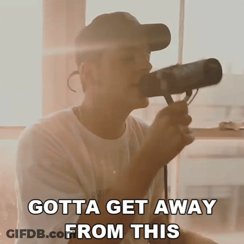 Man Singing Gotta Get Away From This GIF