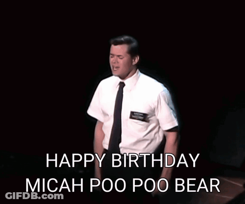 Man Singing Happy Birthday Micah Poo Poo Bear GIF