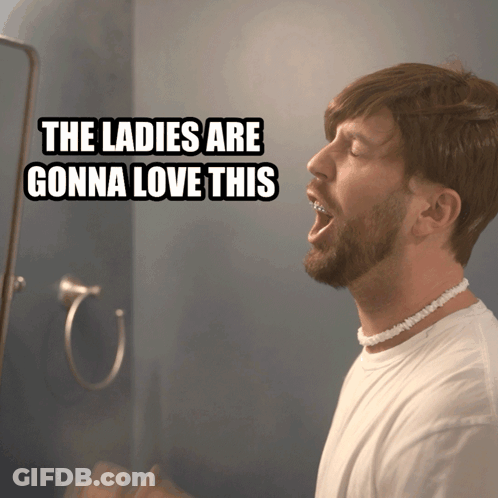 Man Singing In Front Of Mirror GIF