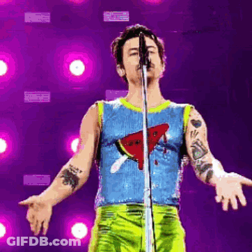 Man Singing In Watermelon Tank Top GIF