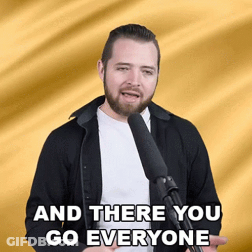 Man Singing Into Microphone And There You Go Everyone GIF