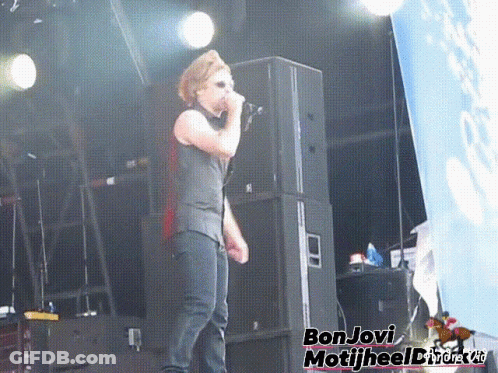 Man Singing Into Microphone Bon Jovi GIF