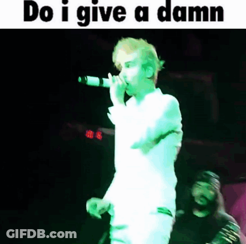 Man Singing Into Microphone Do I Give A Damn GIF