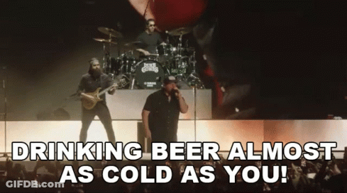 Man Singing Into Microphone Drinking Beer Almost As Cold As You GIF