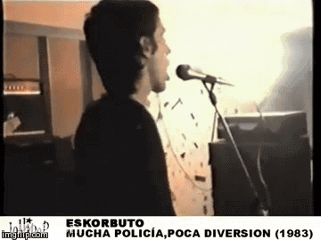 Man Singing Into Microphone Eskorbuto Mucha Policia Poca Diversion GIF