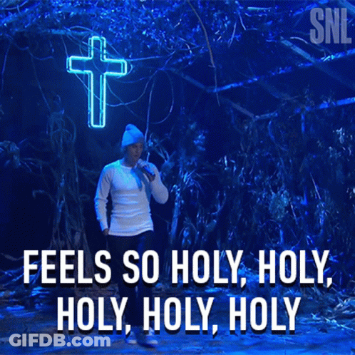 Man Singing Into Microphone Feels So Holy Holy Holy Holy GIF