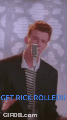 Man Singing Into Microphone Get Rick Rolled GIF