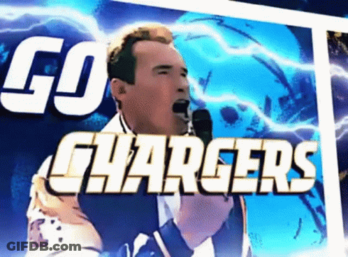 Man Singing Into Microphone Go Chargers GIF