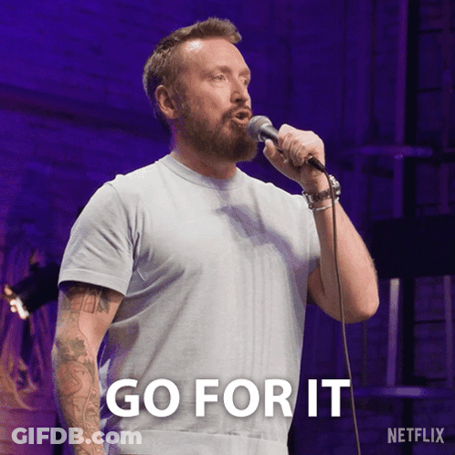 Man Singing Into Microphone Go For It GIF