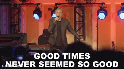 Man Singing Into Microphone Good Times Never Seemed So Good GIF