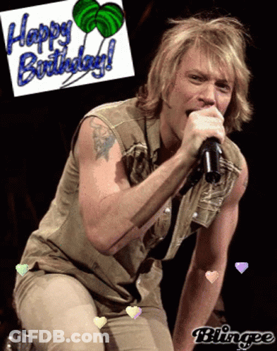 Man Singing Into Microphone Happy Birthday GIF