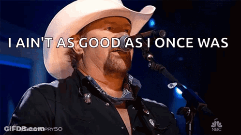 Man Singing Into Microphone I Ain T As Good As I Once Was GIF