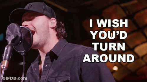 Man Singing Into Microphone I Wish Youd Turn Around GIF