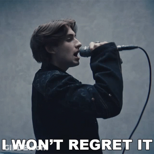 Man Singing Into Microphone I Won't Regret It GIF