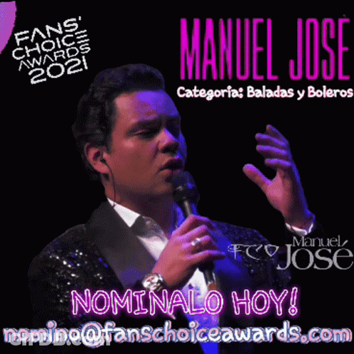 Man Singing Into Microphone In Front Of Fans Choice Awards Sign GIF