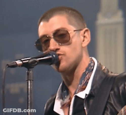 Man Singing Into Microphone In Sunglasses And Leather Jacket GIF