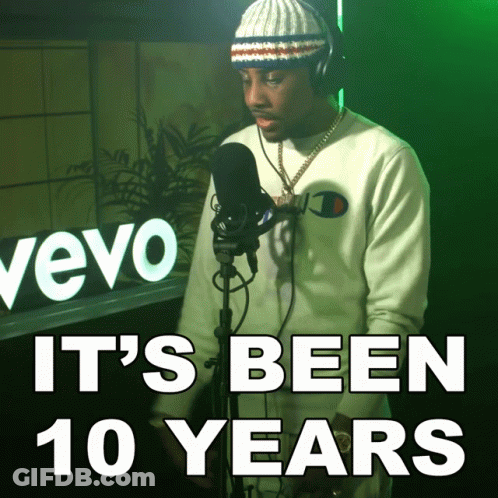 Man Singing Into Microphone It's Been 10 Years GIF