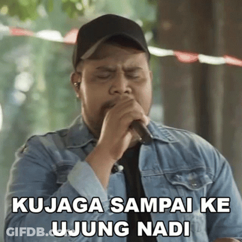 Man Singing Into Microphone Kujaga Sampai Ke Ujung Nabi GIF