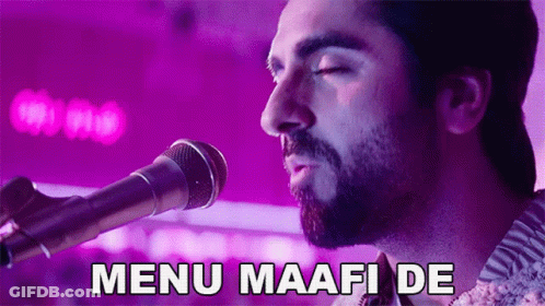 Man Singing Into Microphone Menu Maafi De GIF