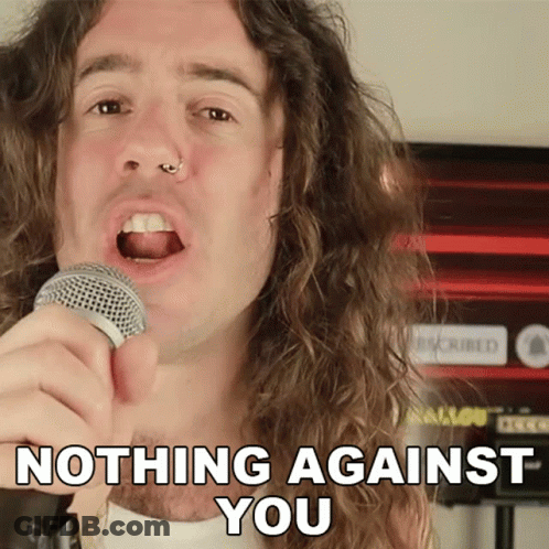 Man Singing Into Microphone Nothing Against You GIF